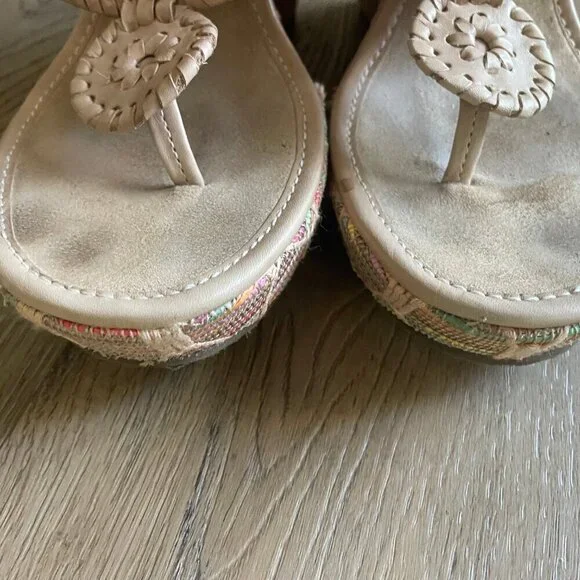 Jack Rogers Women's Colorful Woven Wedge Heel Leather Sandals 8 Resort! - Picture 4 of 9